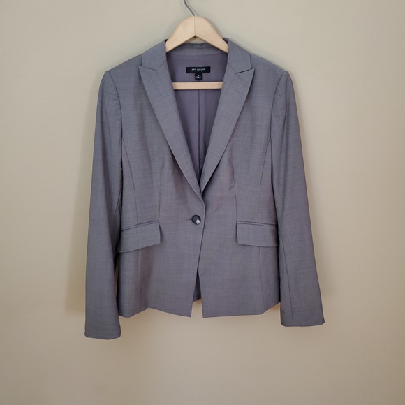 .Ann Taylor Gray Blazer sz 8 - Picture 2 of 6